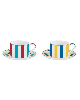 Set 2 cesti si farfurii pentru ceai, 240 ml, Geocromia - SIMONA'S COOKSHOP